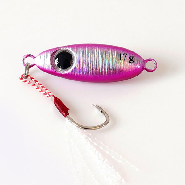 3st Micro Metal Jig Fiskedrag Konstgjorda falska fiskdrag Pink 17g