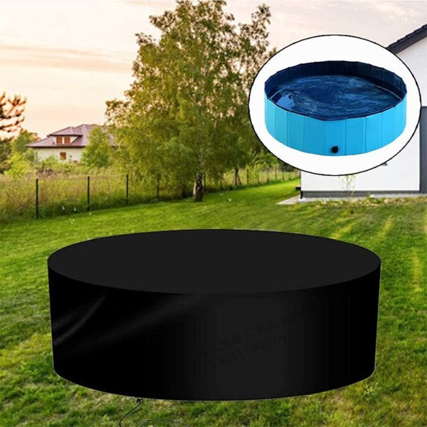 Pyöreä kylpyammeen cover uima-altaan cover MUSTA 190X90CM Black 190X90cm