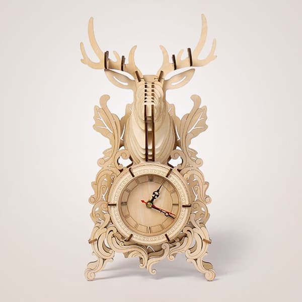 Deer Clock Puslespil Legetøj Konstruktør Stiksav