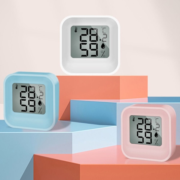 Digitalt termometer Hygrometer Temperaturmåler HVIT White