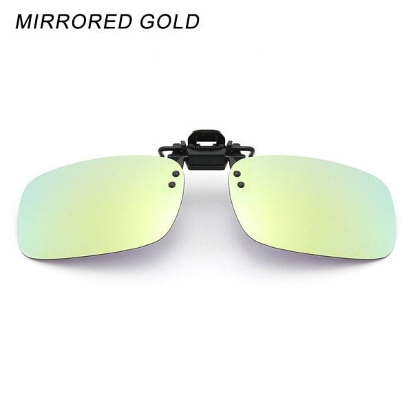Clip-on solbriller Polariseret MIRRORED GULD MIRRORED GULD Mirrored Gold