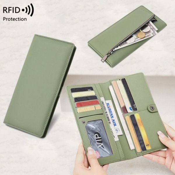 Dame lommebok RFID Anti-tyveri lommebok GRØNN green