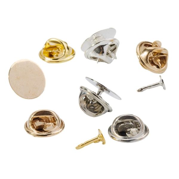 100st Låsstift Baksida Brosch GULD CAP CAP gold cap-cap