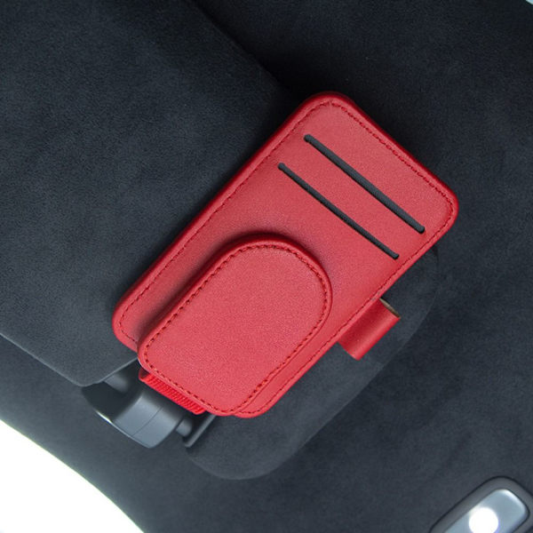 Bil Solskærm Brille Clip Solbriller Clip RØD Red