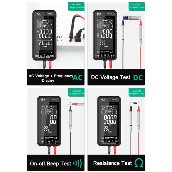 Digitalt multimeter AC DC spændingsmåler Ohm NCV multimetre