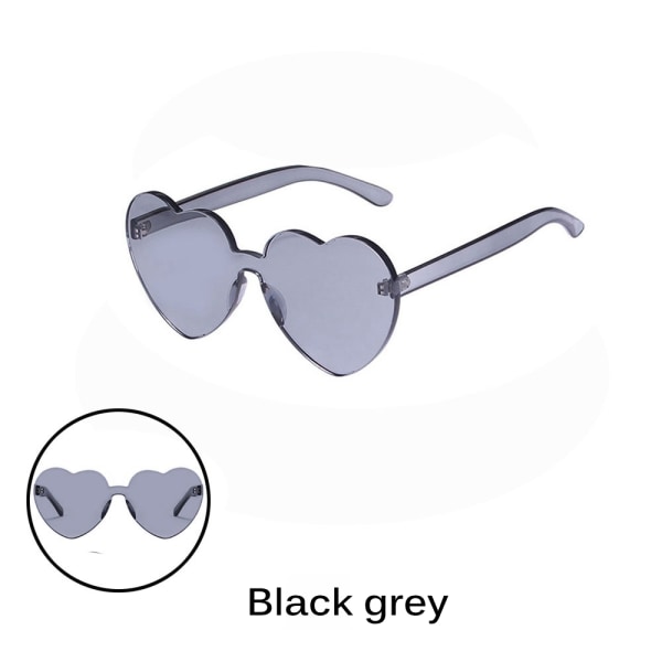 Hjärtasolglasögon Tydliga glasögon Solglasögon SVART GRÅ Black grey