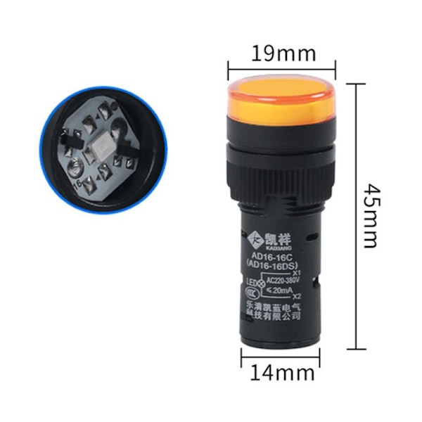 LED Indikator Pilot Lys Signal Lampe HVID 380V 380V white 380V-380V