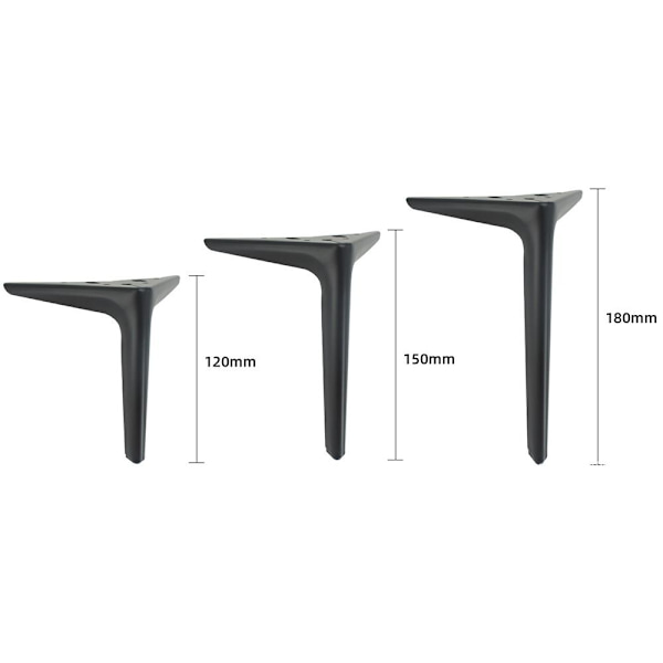 Sengebjælkestøtte Møbelben SORT 18CM Black 18cm