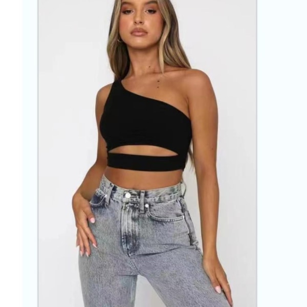One Shoulder Crop Top ärmlöst linne M M