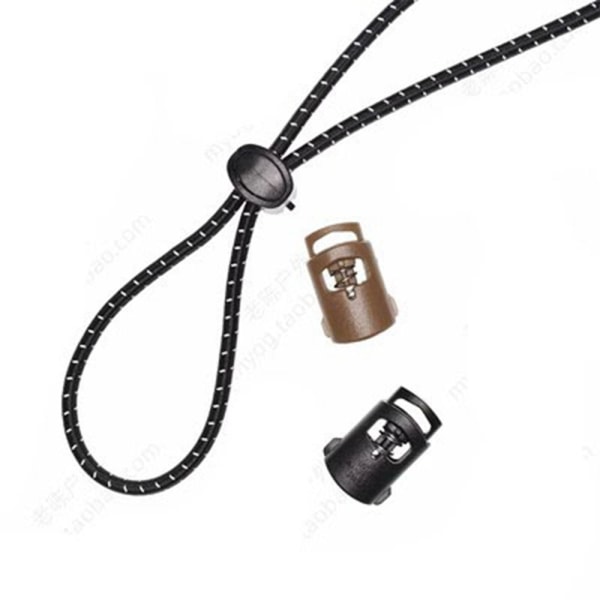 10st Taktiskt Cord Lock Toggle Stopper SVART Black