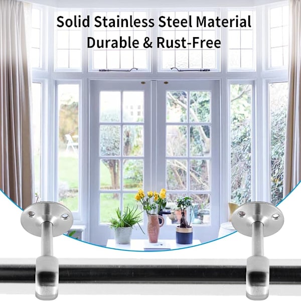 4st Gardinstångshållare Gardinstångsfäste Tak Gardinstång Silver 4Pcs-4Pcs