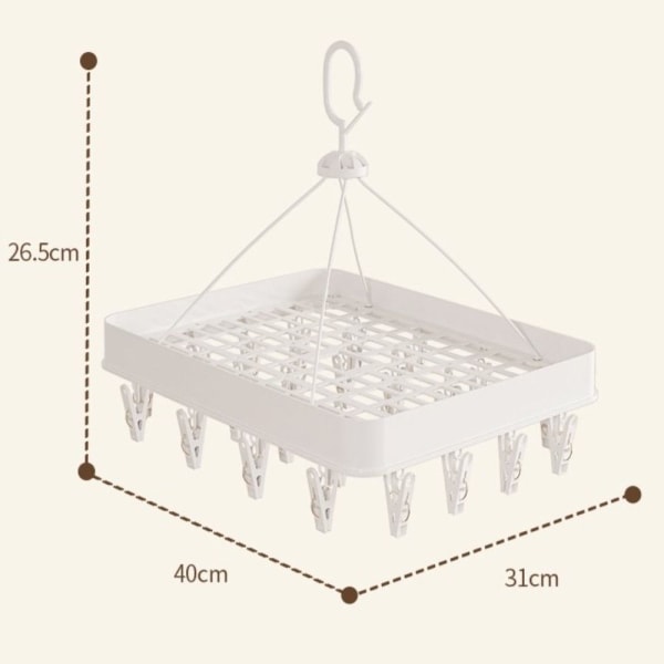 Klesstativ Plasthenger HVIT RECTANGLE RECTANGLE white rectangle-rectangle