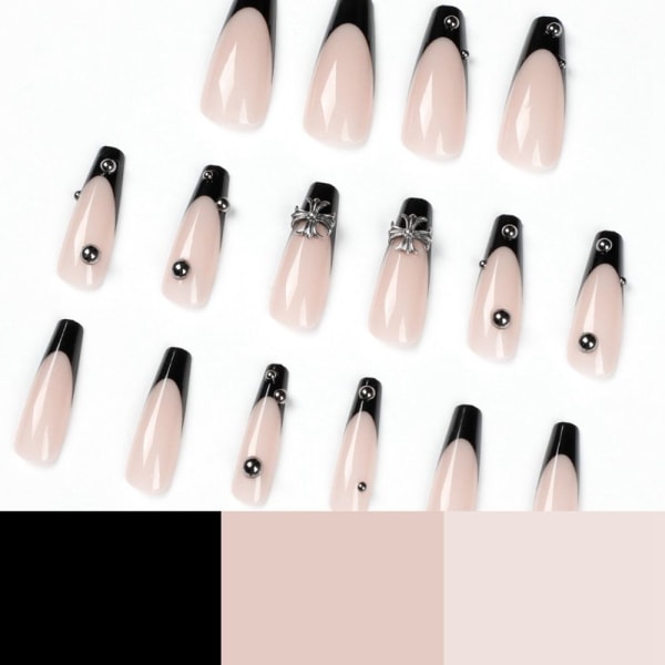 24st/kartong Rhinestone kista False Nails Wearable 01