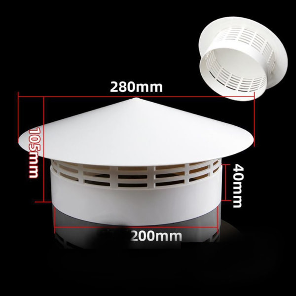 Ventilerad Cap Spis Cover Kåpa 200MM 200mm