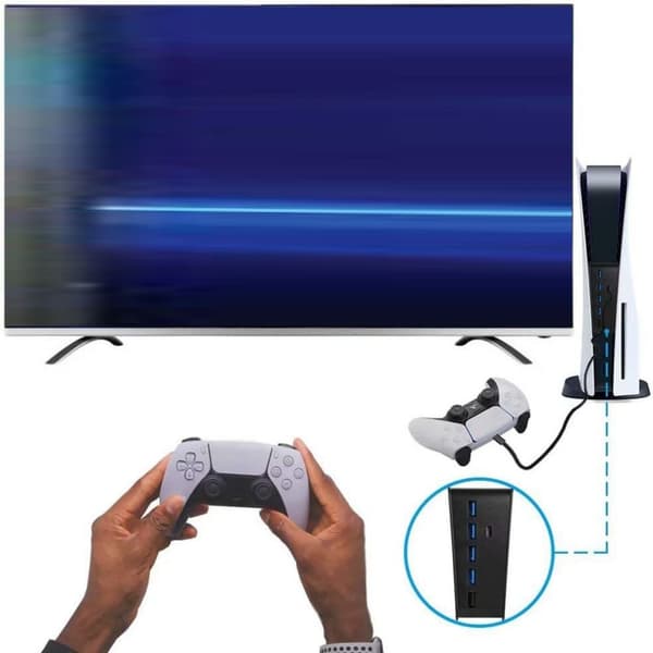 USB Hub-lader SVART Black