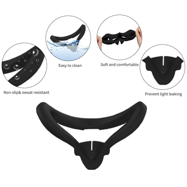 Eye Mask Pad Silikone Face Cover SORT Black