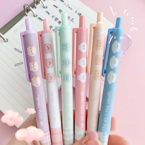 6 STK/ SET Kulspetspenna Rollerball Penna Gelpennor 6PCS/SET