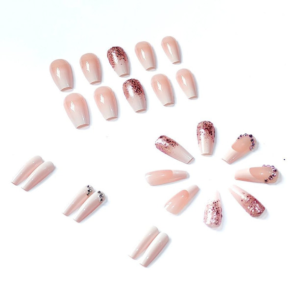 Fake Nails Long French Luciite