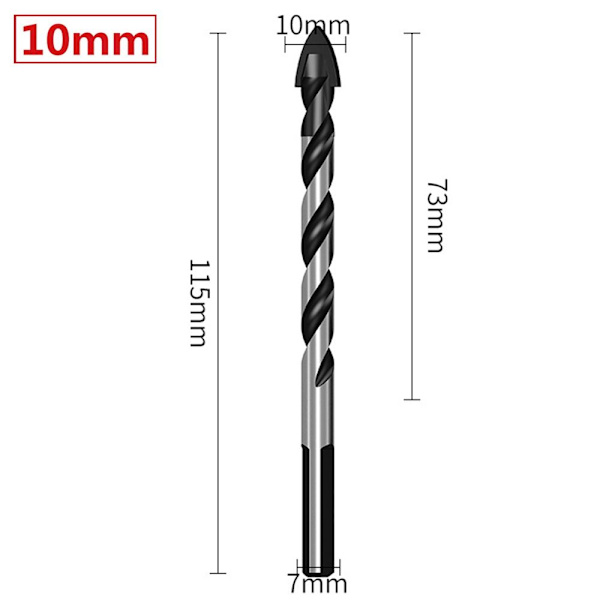 Poranterä kovametalliterä 10mm 10mm