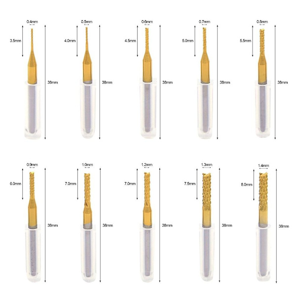 Endfræser Fræser Fræser 0,80MM 0.80mm