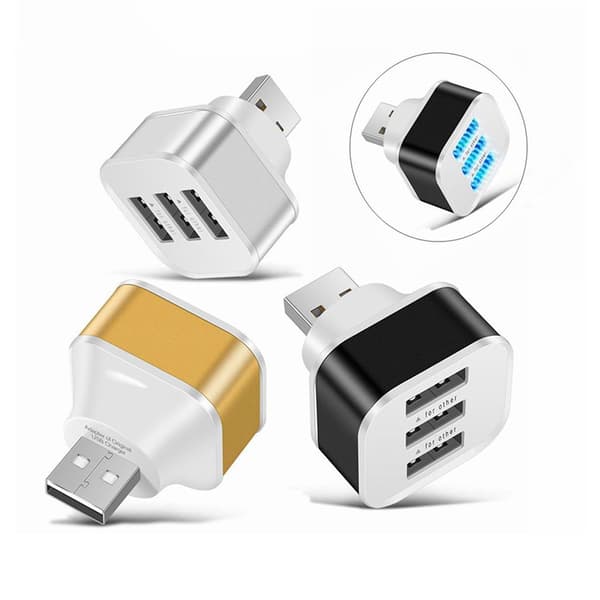 USB 2.0 Hub Mobilladdare SILVER silver