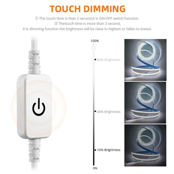 LED Dimmer Switch Manuell Knop Touch WHITE white