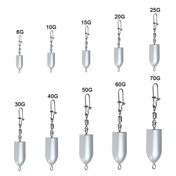 5st Fiskeblysänkor Fiskeviktsänkare 70G-5ST 70g-5pcs