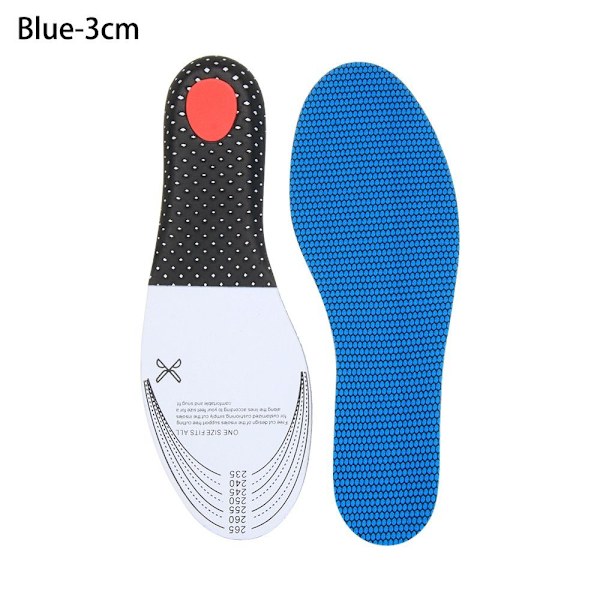 Memory Foam Invisible Height Öka innersulor BLÅ-3CM Blue-3cm