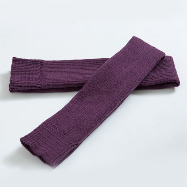 1 par leggvarmere sokker lange fotløse sokker MØRK LILLA dark purple