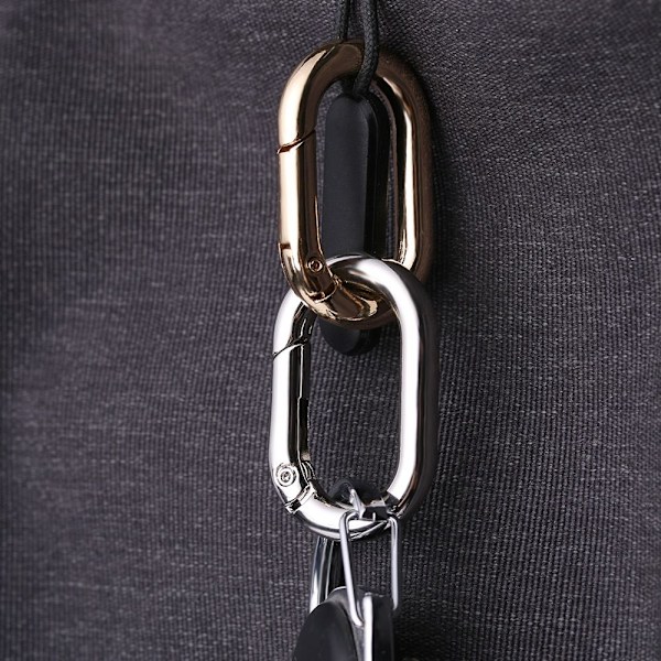 5 stk Fjeder Ovale Ringe Taske Bæltespænder SORT 40MM Black 40mm