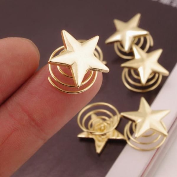 Star Spiral Hair Pins Morsiamen hiusklipsit GOLD Gold