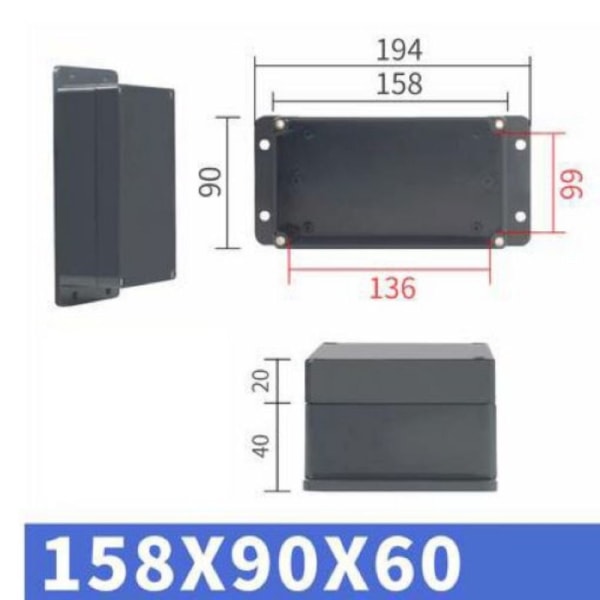 Kopplingsdosa Elprojekt 158X90X60MM 158X90X60MM 158X90X60mm