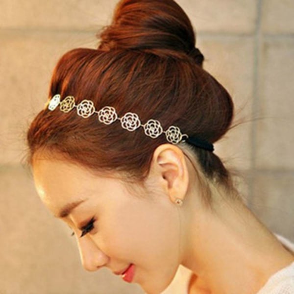 5 st Elastiskt hårband Retro Rose Flower Hårband 1 1 1