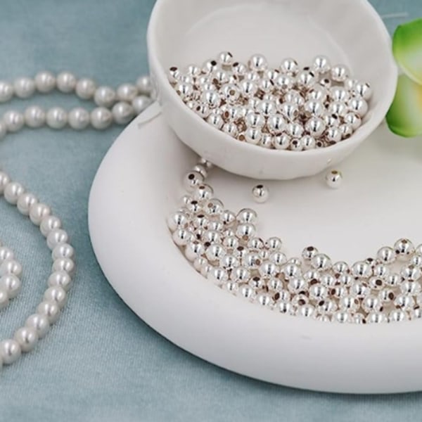 Sterling sølv perle spacer perler runde perler