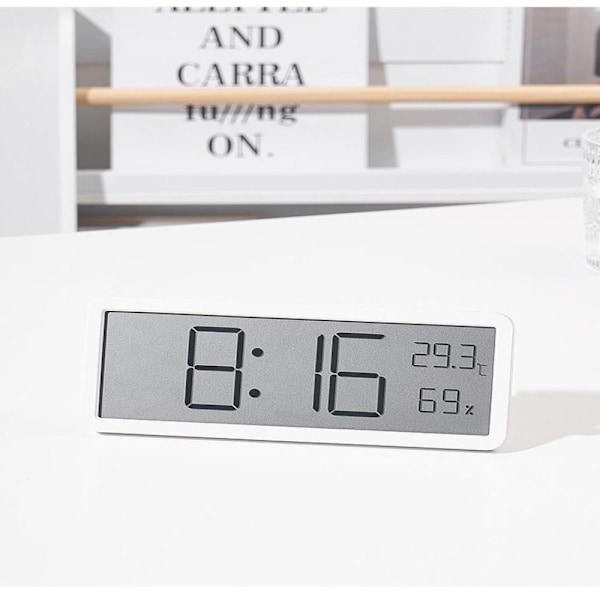 Digitaalinen Seinäkello Kosteuden Näyttö Elektroninen Kello VALKOINEN White