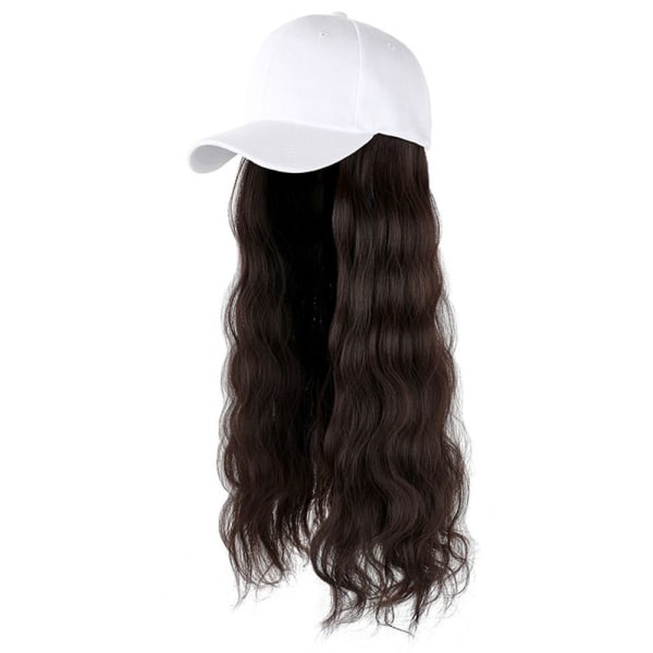 Connect Wig Justerbar MØRKEBRUN HVIT LUE HVIT LUE dark brown White hat-White hat