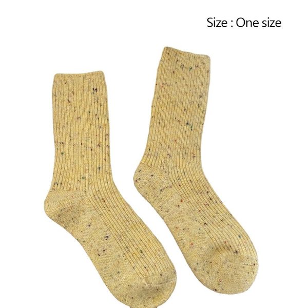 Termiske lange strømper Cashmere uldstrømper GUL yellow