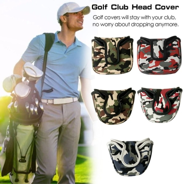 Golf Putter Head Cover Golf Club Covers RÖD HALVCIRKEL Red Semicircle-Semicircle