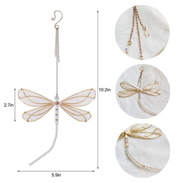 Dragonfly Pendant Sun Catcher DRIP GLUE STYLE DRIP GLUE STYLE Drip Glue Style