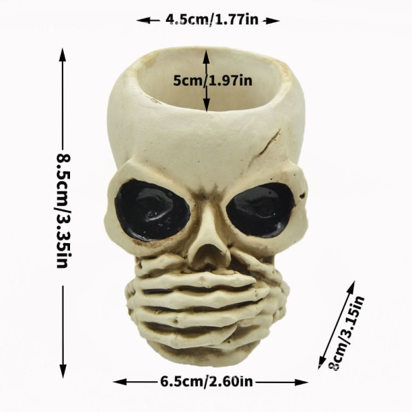 Halloween Skull -kukkaruukut Skeleton Head -kukkaruukku ÄLÄ PUHU donot speak