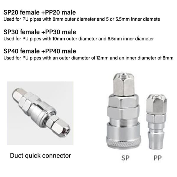 Pneumatiska kopplingar Luftkompressorslang Snabbkoppling PP-30 PP-30 PP-30