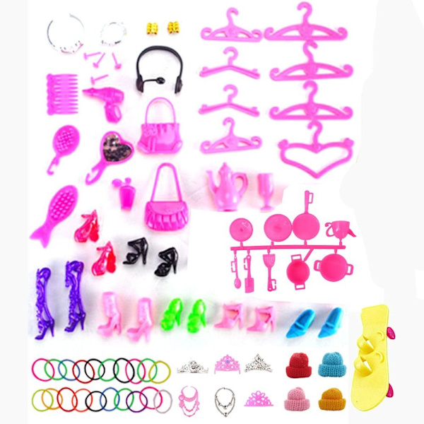 1 set Random Nukke Vaatteet Asusteet Kengät Mekko 99 KPL 99 KPL 99PCS