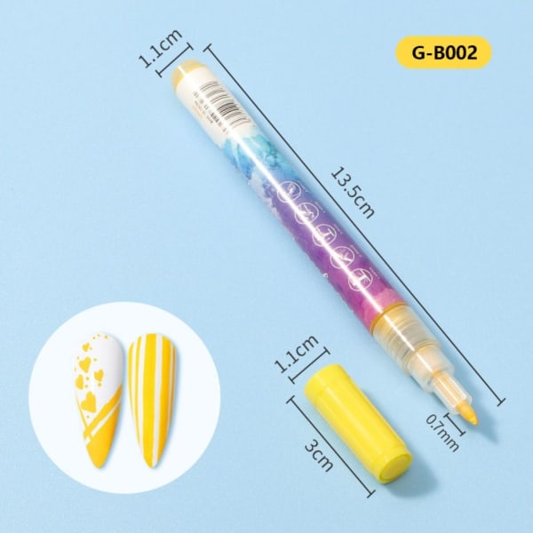 Ultra Thin Curve Manikyr Marker 3D Nail Art-penner G-B005 G-B005 G-B005