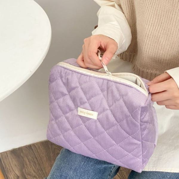 Kosmetiktasker Etuier LILLA FLØDEFLEDE purple corduroy