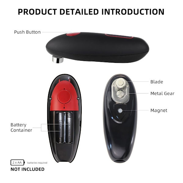 Handsfree Elektrisk automatisk Elektrisk burkflasköppnare