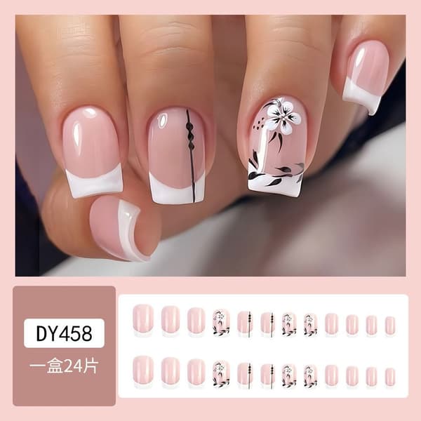 24 stk False Nails Short Square W554 W554 W554