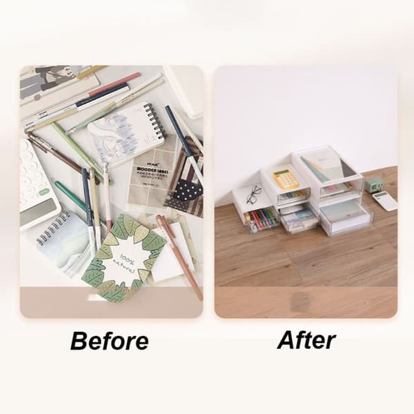 Förvaringsbox Desktop Organizer WHITE L White L
