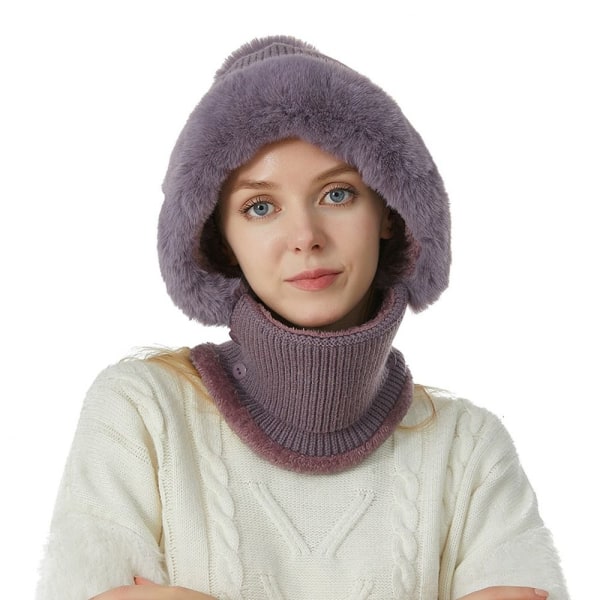 Strikket Hat Face Cover Halshætter LILLA purple