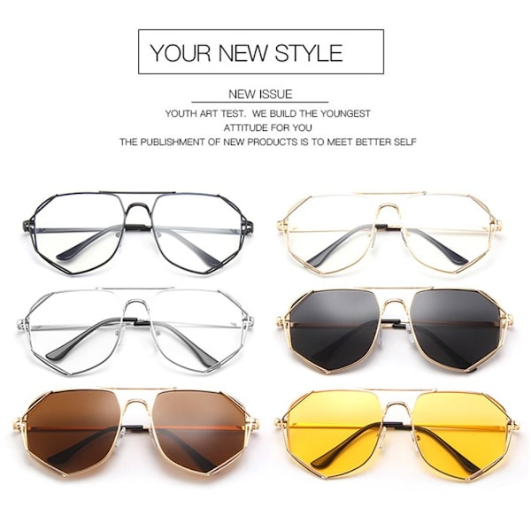 Anti-Blue Light Glasses Ylisuuret silmälasit GOLD GREY GOLD GREY Gold grey
