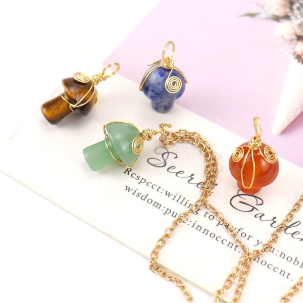 Healing Crystal Halsband Svamphalsband 2 2 2